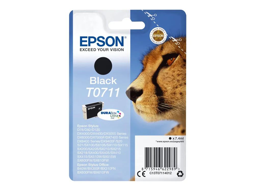 Epson T0711 - 7 ml - Schwarz - original - Blister