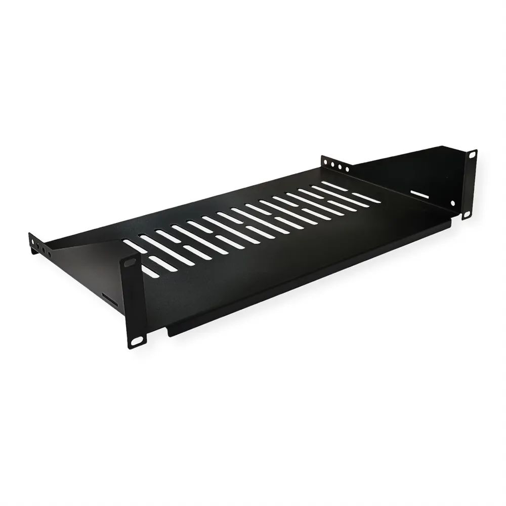 VALUE 19-Zoll-Geräteträger, 485 x 250mm, 2HE, max. 15kg, schwarz