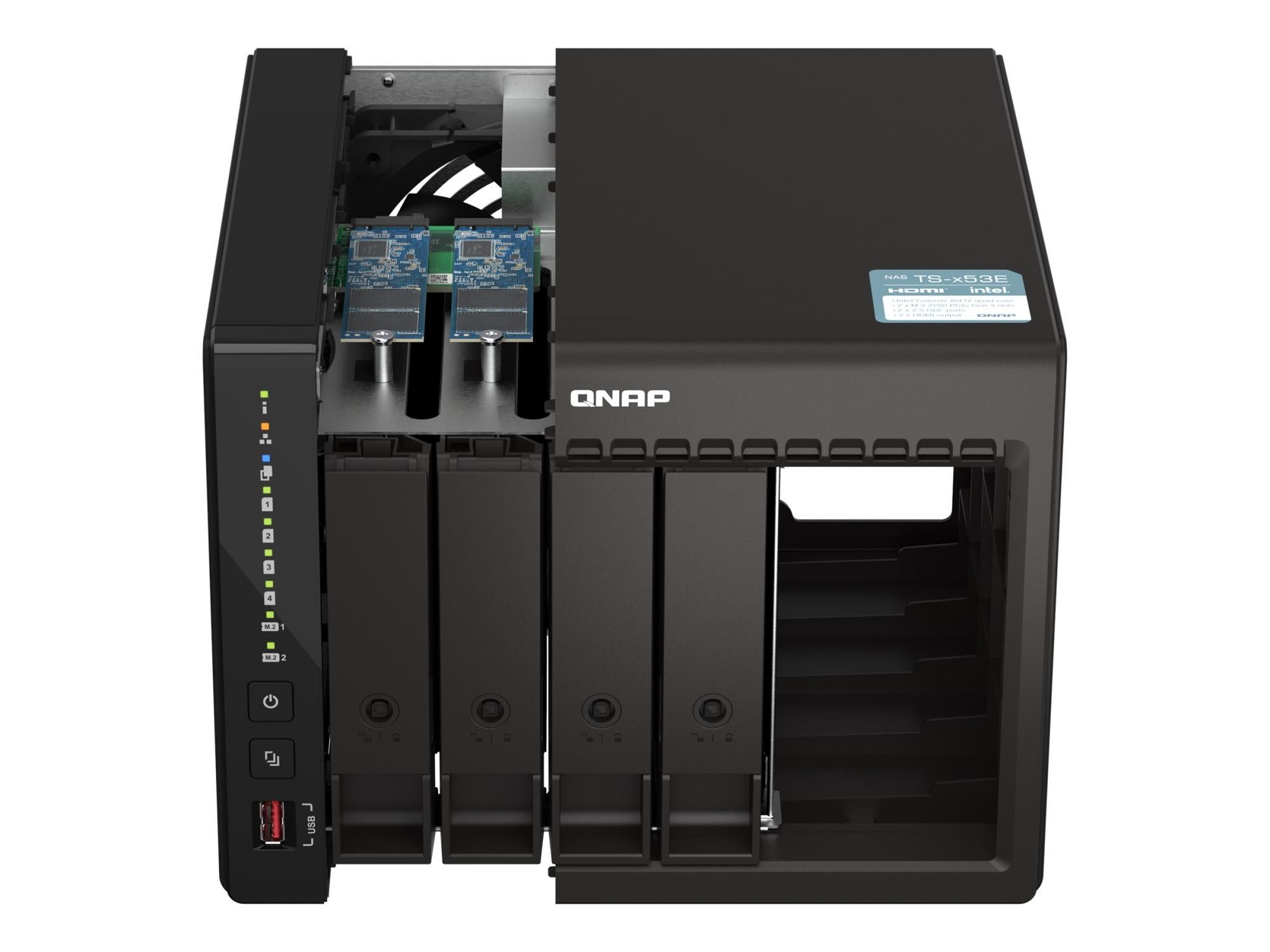 QNAP TS-453E - NAS - Tower - Intel® Celeron® - J6412 - 8 GB - 0 TB