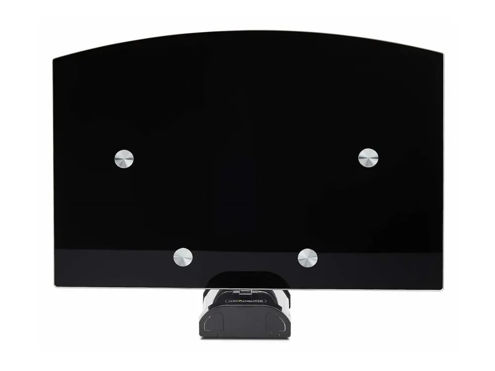 StarTech.com Floating Wall-Mounted AV Shelf, Adjustable Height Shelf For Under TV, Organize A/V Equipment On Black Tempered Glass Shelf