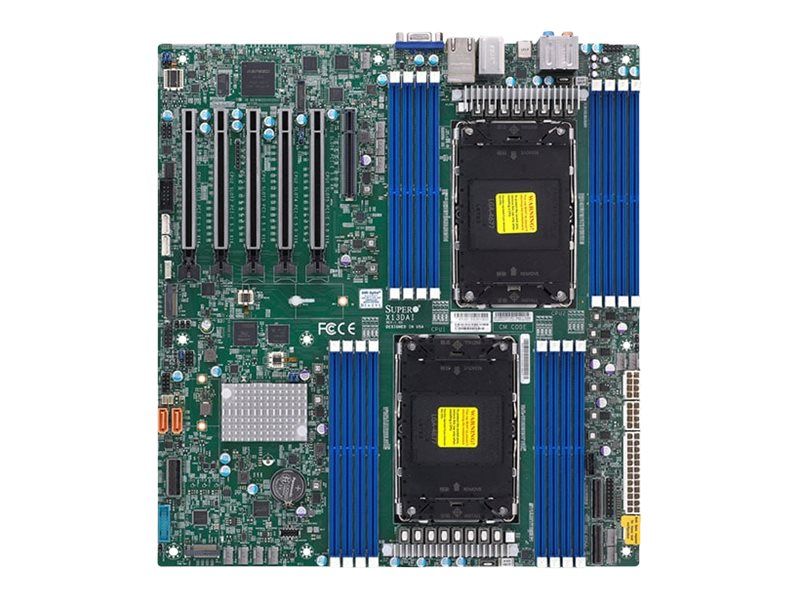 Supermicro X13DAI-T - Motherboard - E-ATX - LGA4677 Socket-E - 2 Unterstützte CPUs - Intel C741 Chipsatz - USB 3.2 Gen 1, USB 3.2 Gen 2 - 2 x 10 Gigabit LAN - Onboard-Grafik - HD Audio (8-Kanal)