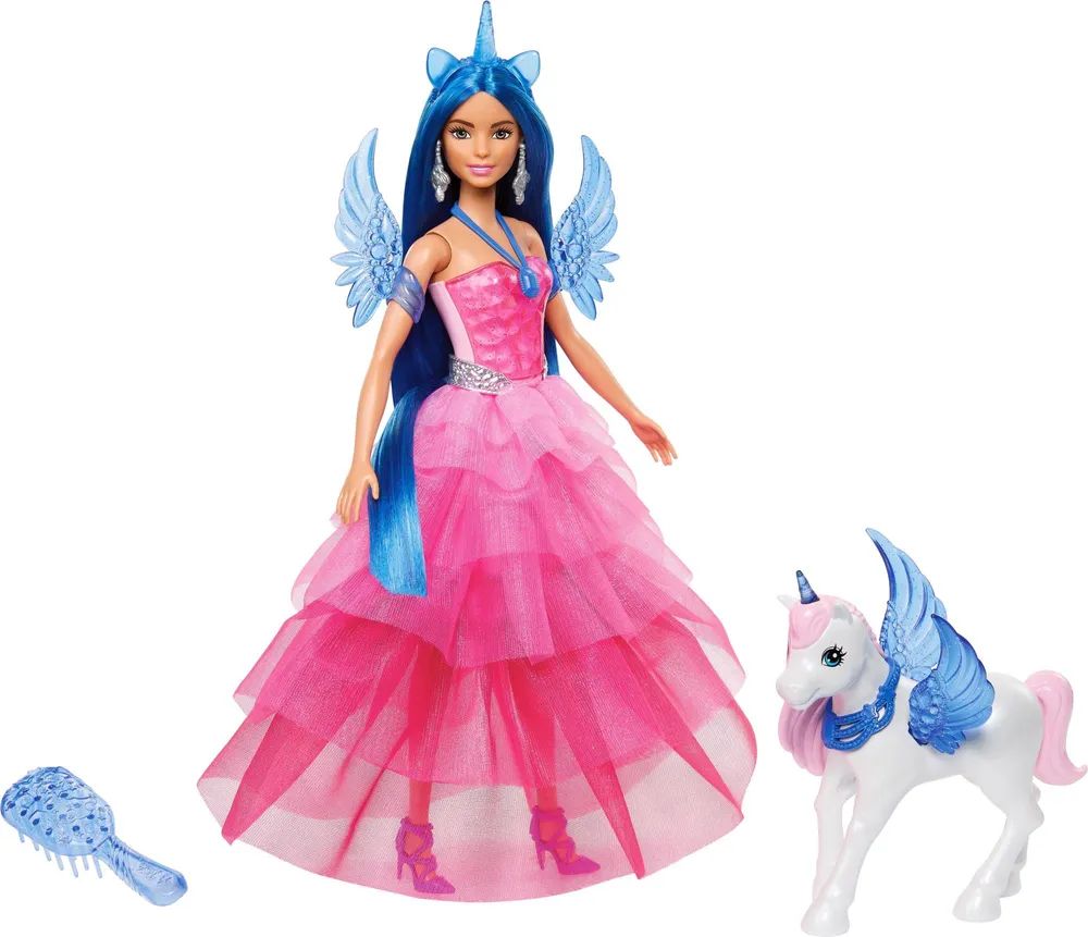 Mattel GmbH BRB Saphire Einhornpuppe mit blauen Haar