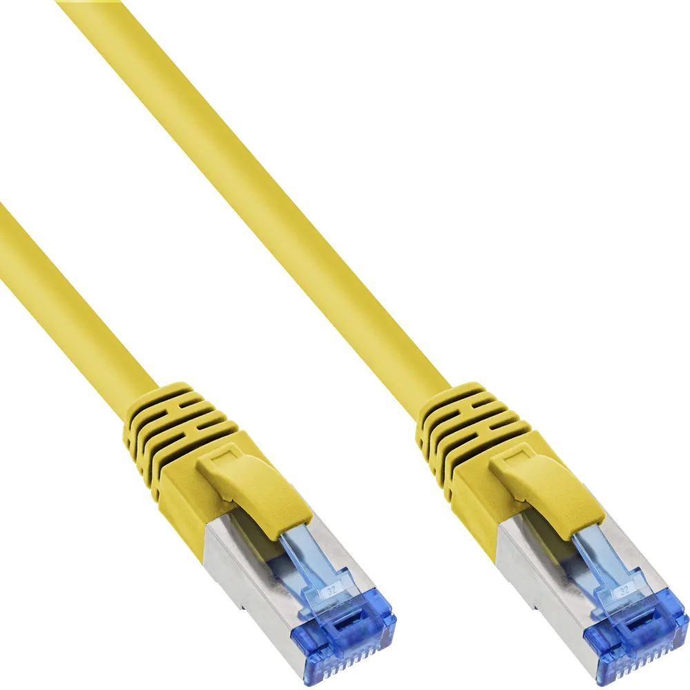 InLine 15er B-Pack Patchkabel - S/FTP (PiMf) - Cat.6A - halogenfrei - gelb - 7,5m