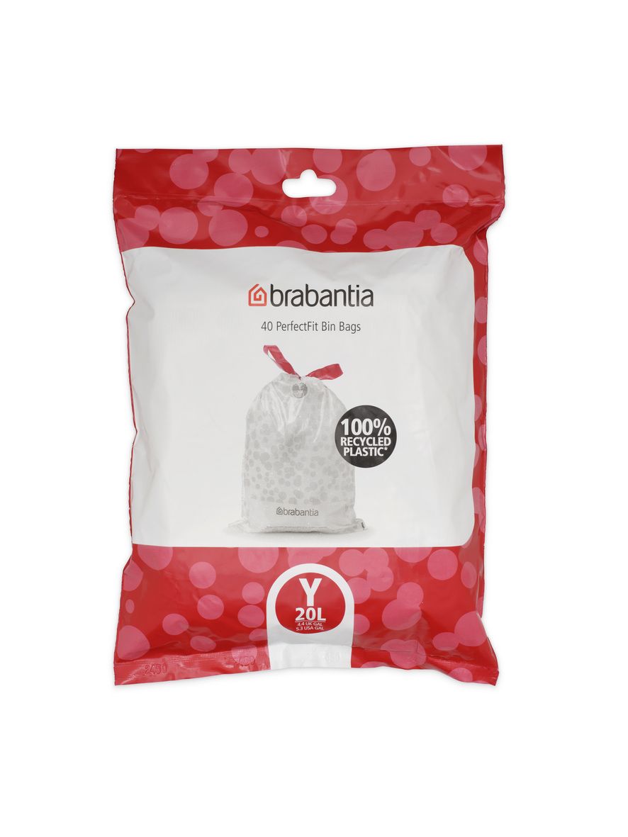 Brabantia PerfectFit Müllbeutel Y, 20L, 40/Rolle, White