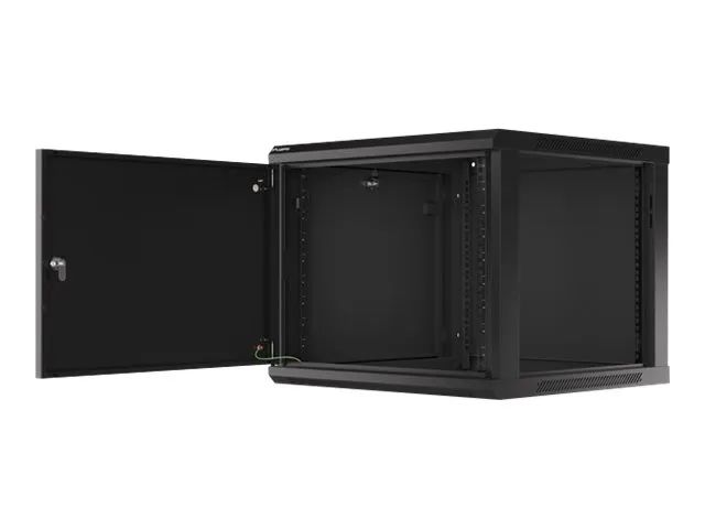 Lanberg WF01-6609-00B - Schrank Netzwerkschrank - geeignet für Wandmontage - Schwarz, RAL 9004 - 9U - 48.3 cm (19")