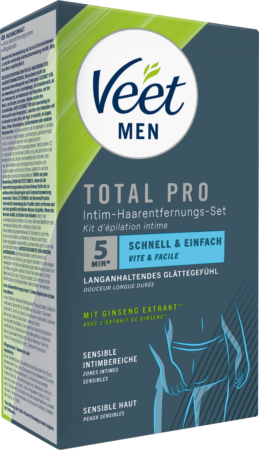 Veet Men Intim-Haarentfernungs-Set (Cream 100ml / Balm 50ml) 