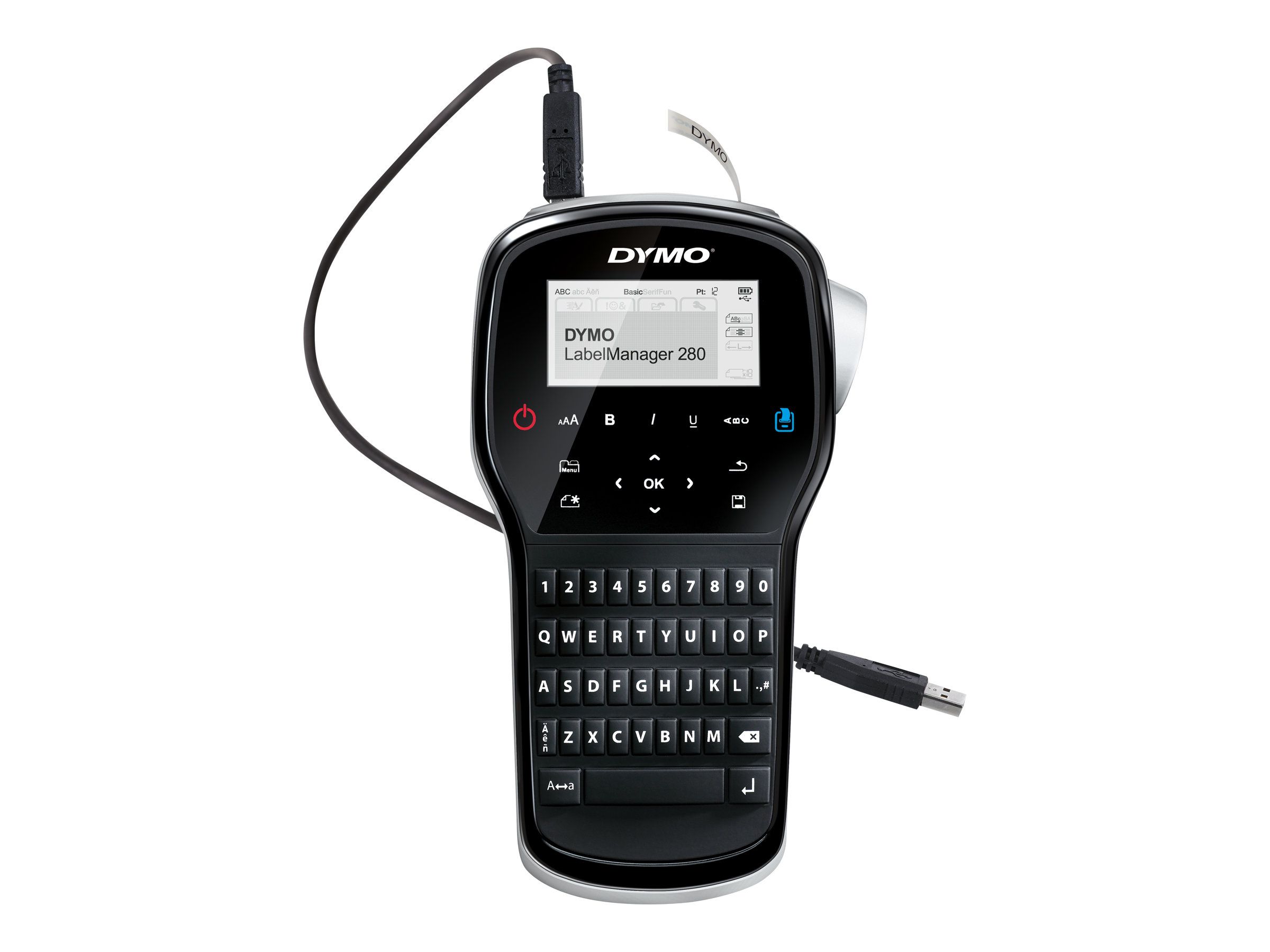 Dymo LabelMANAGER 280 - Beschriftungsgerät - s/w - Rolle (1,2 cm)