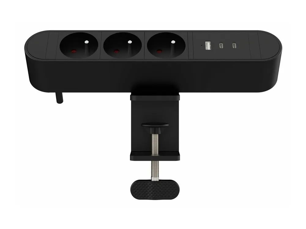 MicroConnect Multi Desktop Power Socket 3 Ways French 1 x USB-A 2