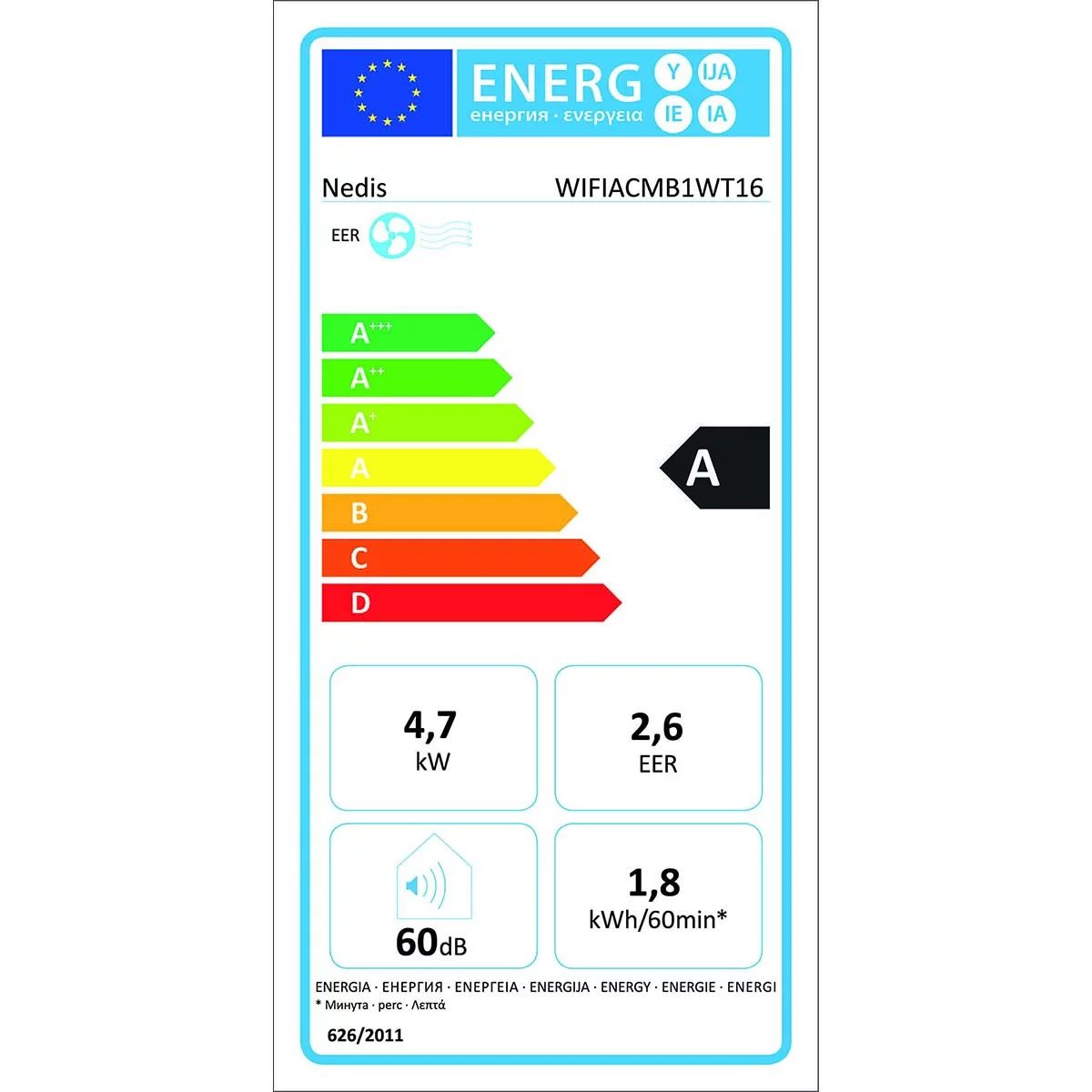 Nedis Klimagerät WIFIACMB1WT16 - 6000 BTU