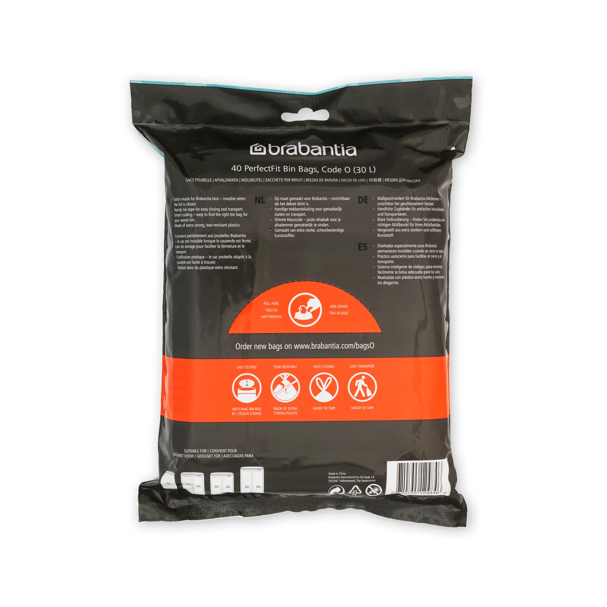 Brabantia Müllbeutel Spenderverpackung PerfectFit Beutel 30 L (O) 40Stk