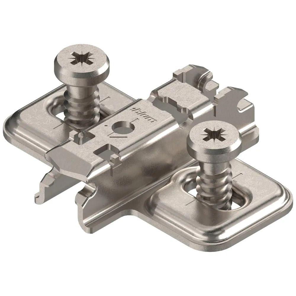 BLUM CLIP Kreuzmontageplatte Langloch, Stahl, Systemschrauben, Distanz 3 mm