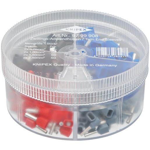 Knipex TWIN-ADERENDH. 0,75-2,5 MM² / KNIPEX ADERENDHÜLSENBOX 97 99 908