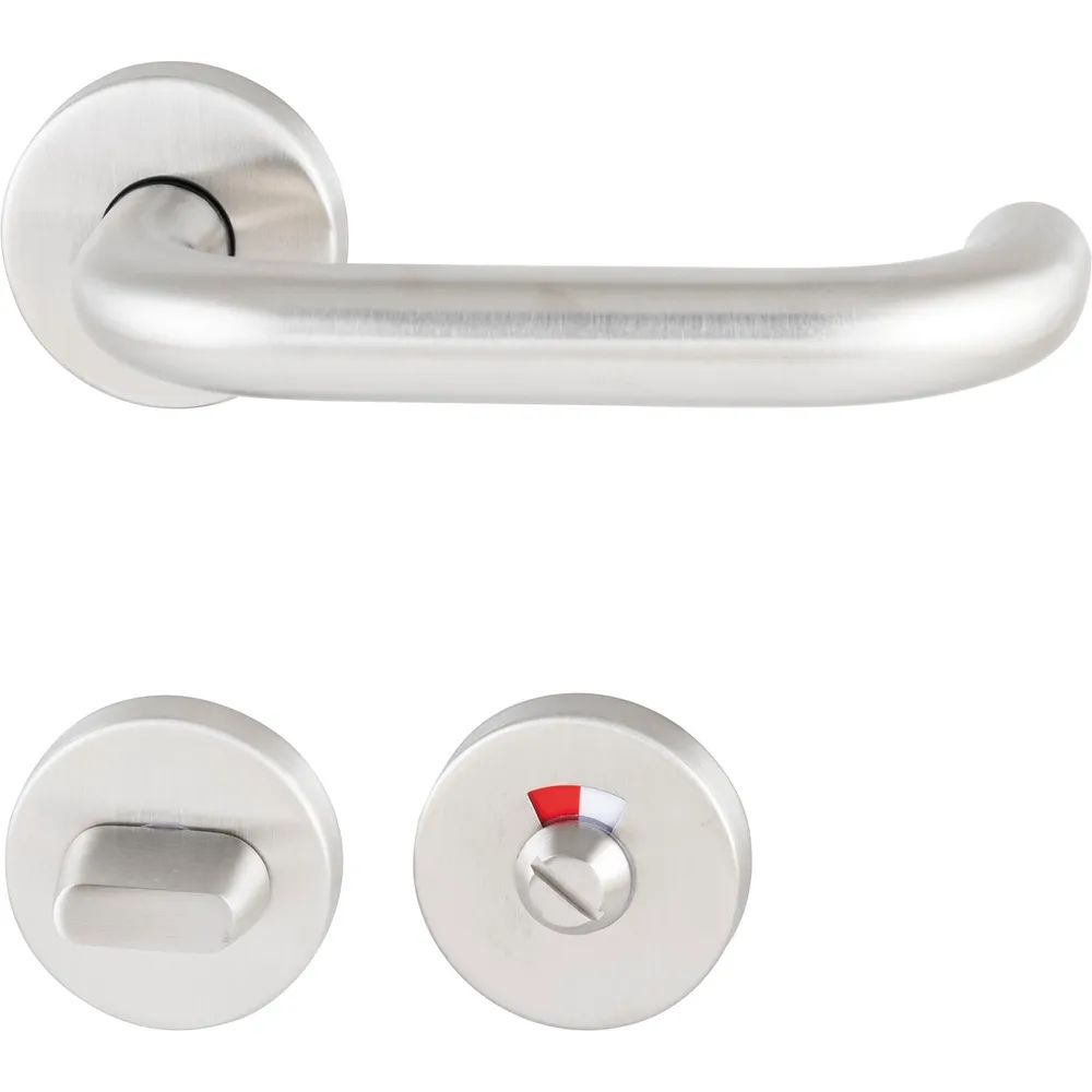 MARCHESI WC-Trennwand Drückergarnitur Harmonie, TS 32-36 mm, Edelstahl matt