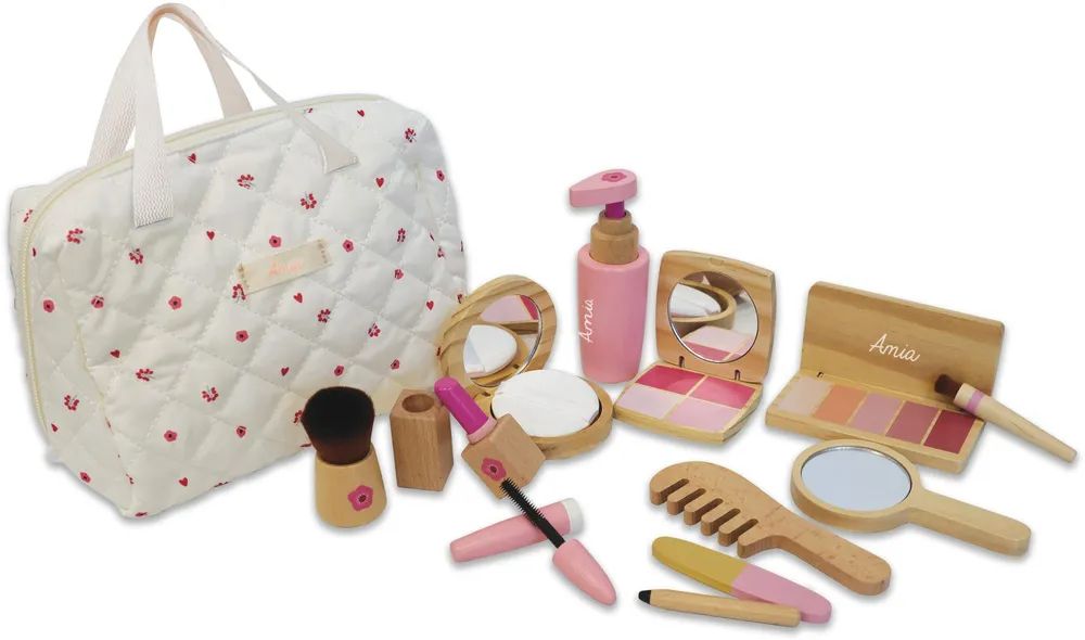 VEDES Großhandel GmbH - Ware AM Holz Kosmetik-Set, inkl. Tasche