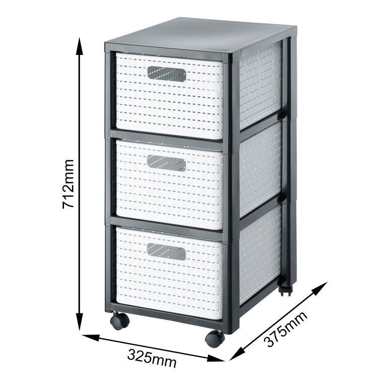 Rotho Tower 3 x A4 mit Rollen COUNTRY