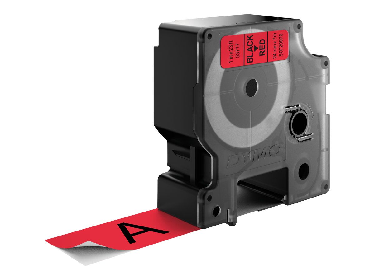 Dymo D1 - Selbstklebend - schwarz auf rot - Rolle (2,4 cm x 7 m)