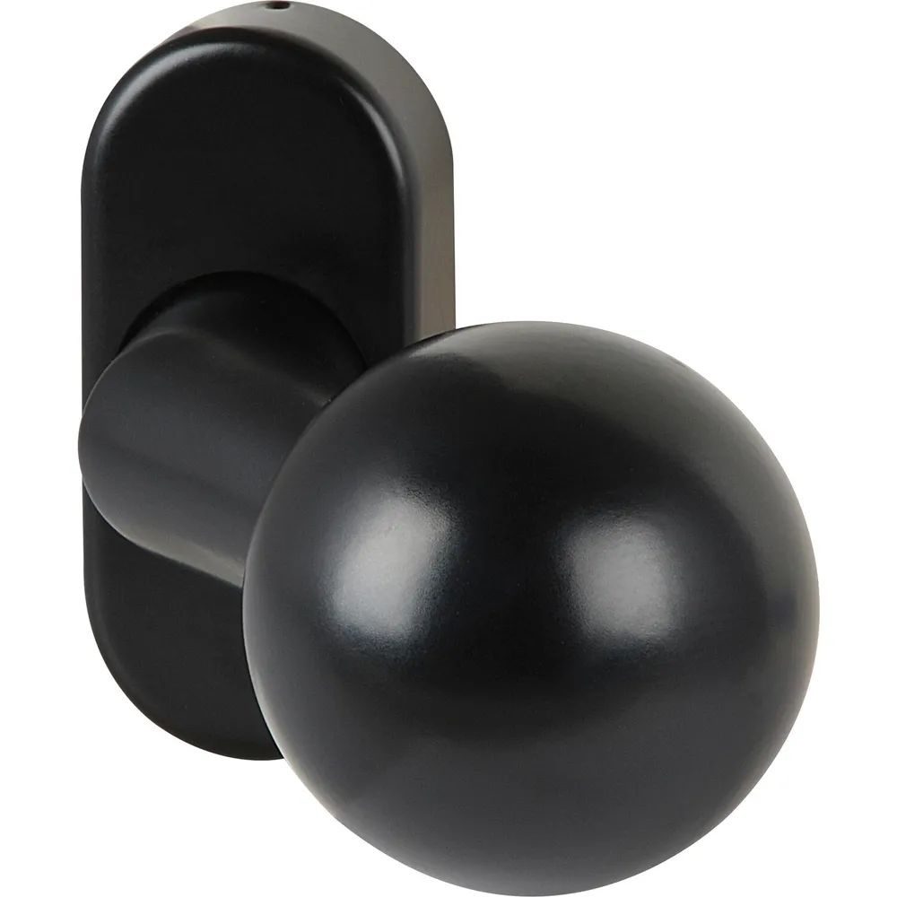 FSB Türknopf 07 0846 auf Rosette, Gewinde M12, Aluminium tiefschwarz