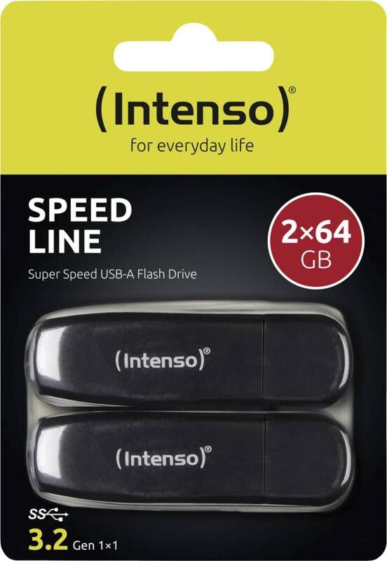 Intenso USB-Stick 3.2 Typ A (Gen. 1) SpeedLine 64GB 2er Pack