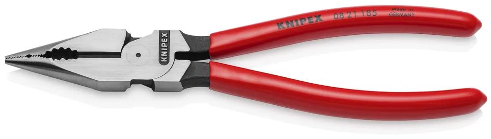 KNIPEX Spitz-Kombizange mit Kunststoff überzogen schwarz atramentiert 185 mm