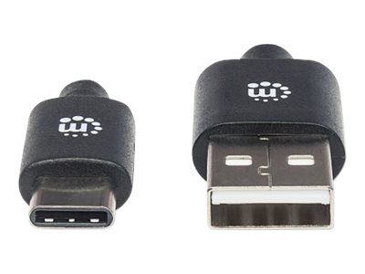 Manhattan USB-C to USB-A Cable, 2m, Male to Male, Black, 480 Mbps (USB 2.0)