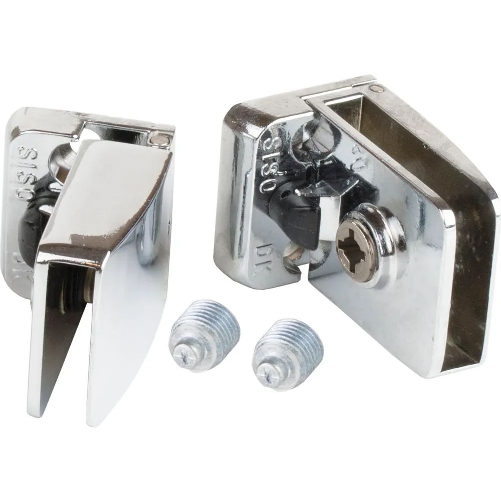 SISO Glastürscharnier Square Set, Glas 4-6 mm; 43x30 mm, Zink verchromt