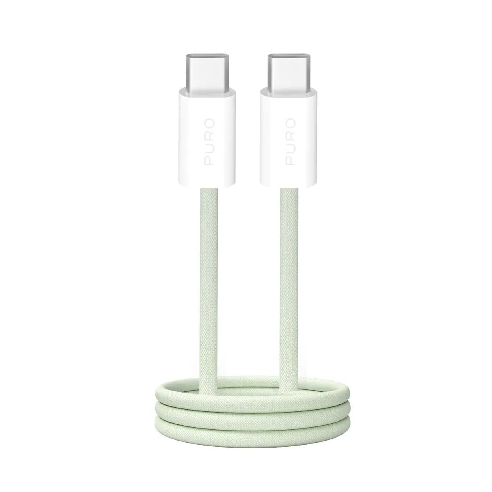 PURO Daten- u. Ladekabel, USB-C  USB-C, 60W, 1,5m gelb-weiss