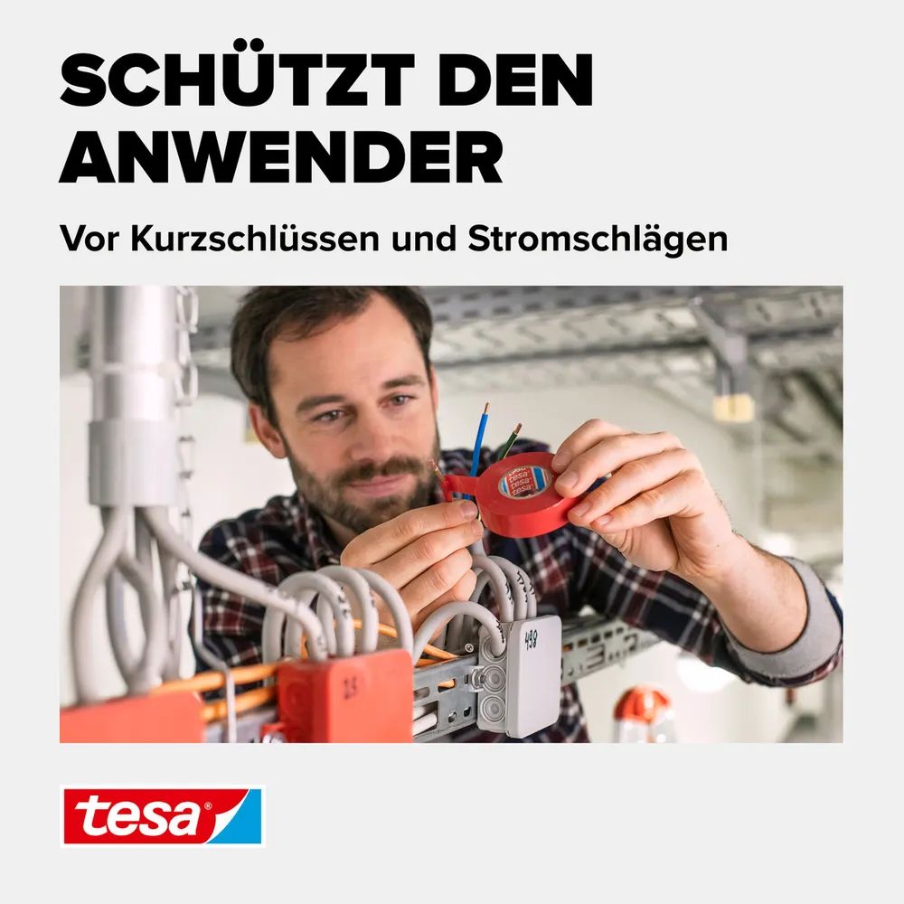 Tesa Isolierband - 15 mm x 10 m - Schwarz