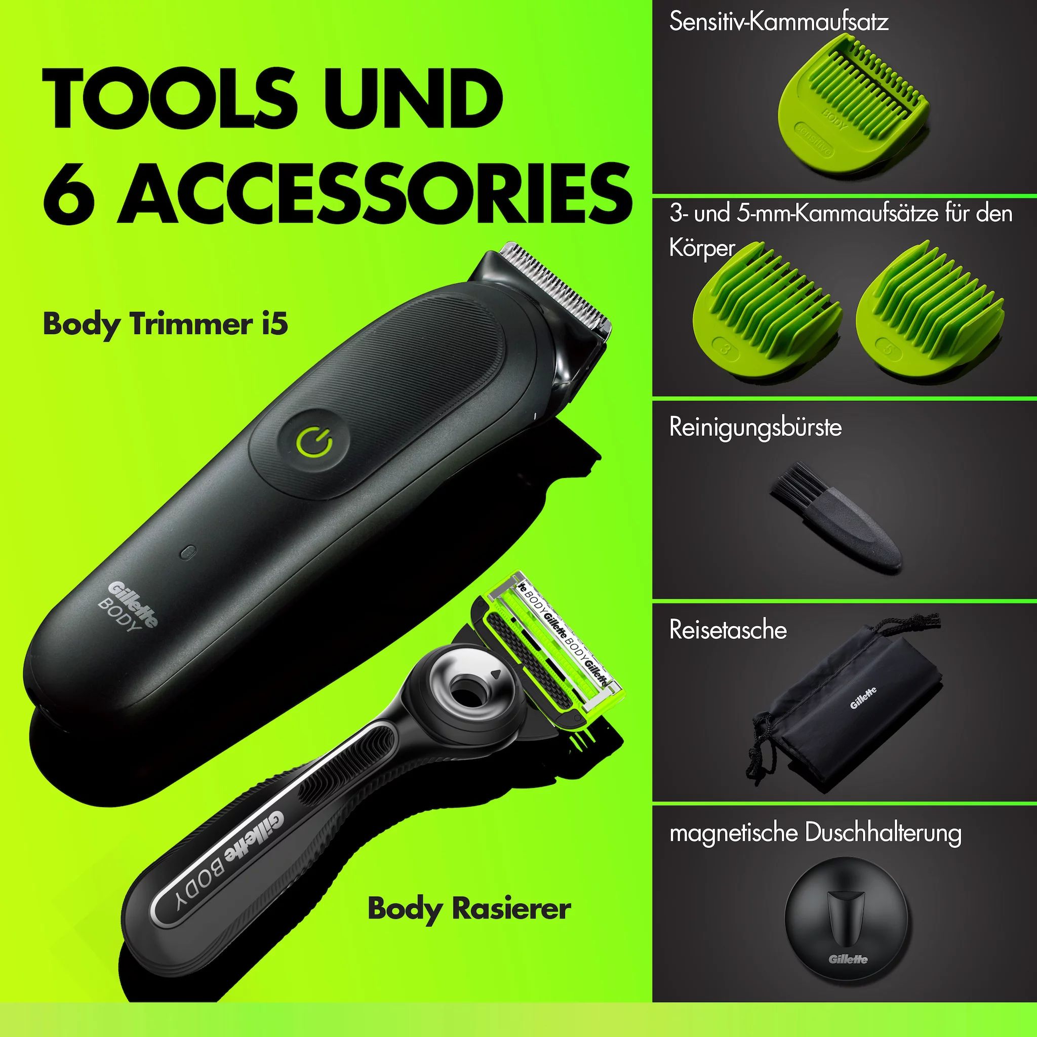 Gillette Labs Body + Intimate Rasierer & Trimmer i5 Combo Pack