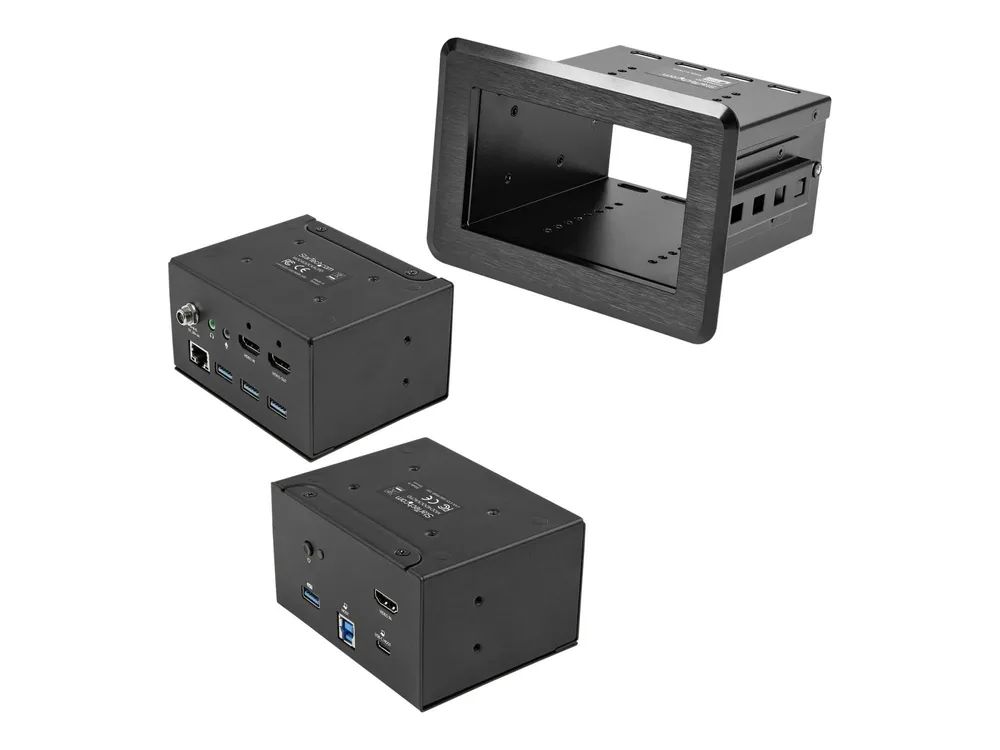 StarTech.com Dockingstation für Konferenzräume - Universelles Laptop Dock - 4K HDMI, 60W PD, USB Hub, GbE, Audio In-Table Connectivity Box für Huddle/Boardroom Collaboration Space (KITBZDOCK)