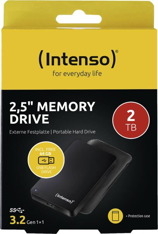 Intenso Festplatte Memory Drive 2TB USB 3.0 + 64GB USB Stick