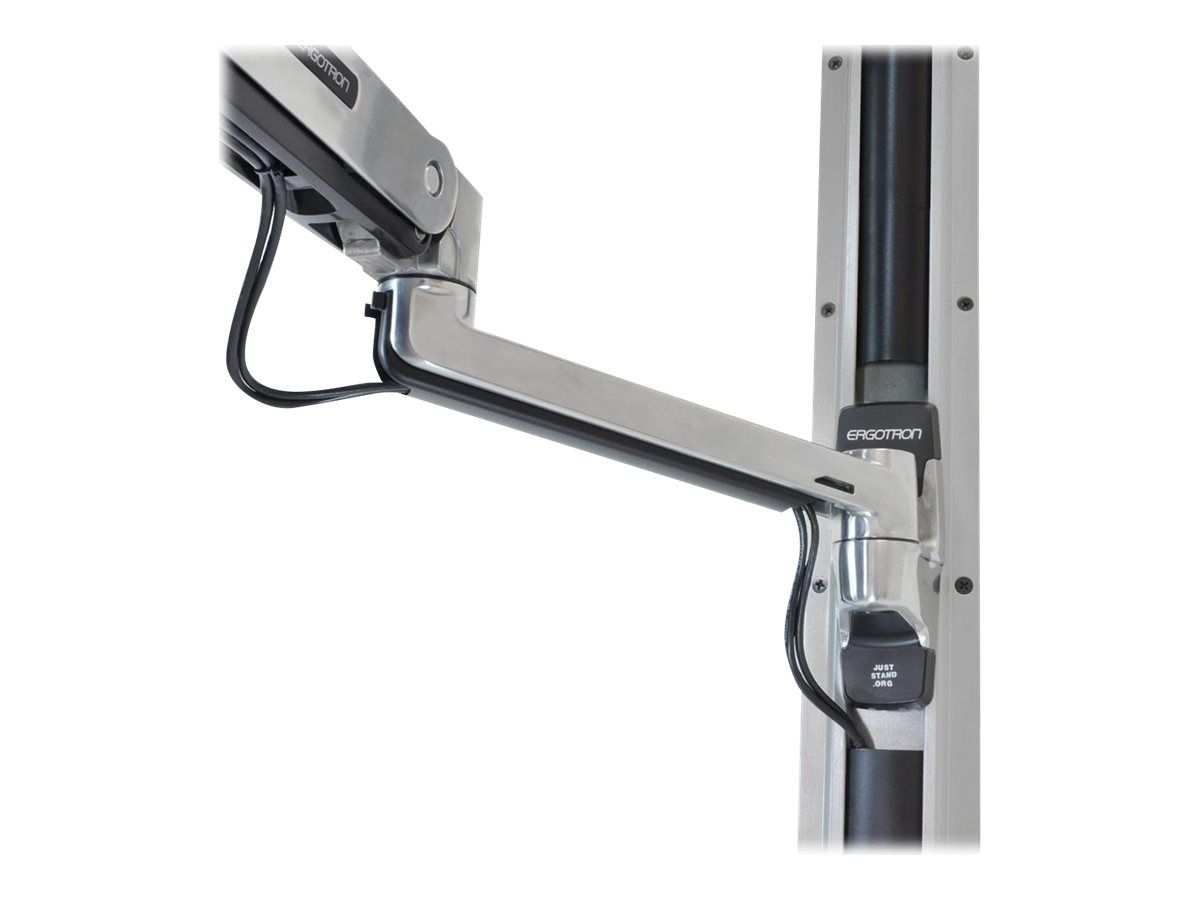 Ergotron LX - Befestigungskit (Steh-Sitz-Arm, Verlängerung, Basis, VESA-Adapter) - für LCD-Display - Kapazität 3,2 - 11,3 kg - Polished Aluminum - Bildschirmgröße: bis zu 106,7 cm (bis zu 42 Zoll)