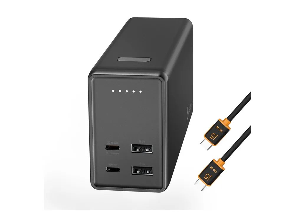 j5create JPB264100 - Powerbank - 26800 mAh - 99.16 Wh - 100 Watt - 5 A - PD - 4 Ausgabeanschlussstellen (2 x USB, 2 x USB-C)