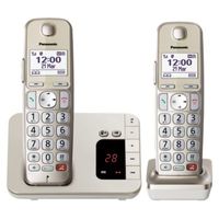 Panasonic KX-TGE262GN - DECT-Telefon - Kabelloses Mobilteil - Freisprecheinrichtung - 200 Eintragungen - Anrufer-Identifikation - Champagner