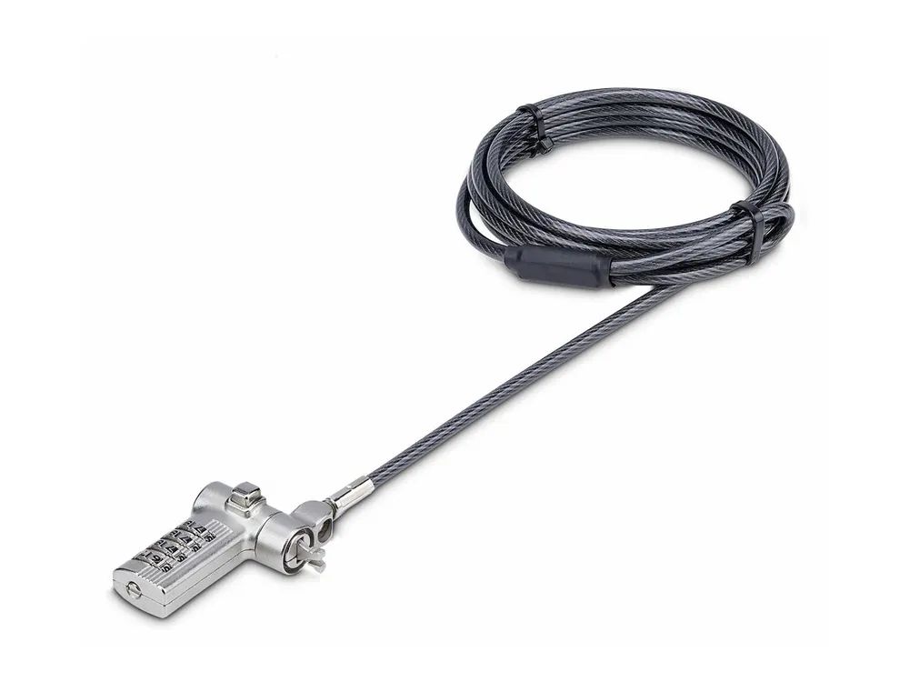 StarTech.com 25-Pack Laptop Lock, Compatible w/Noble Wedge/Nano/K-Slot - Sicherheitskabelschloss - Schwarz, Silber - 2 m - TAA-konform (Packung mit 25)