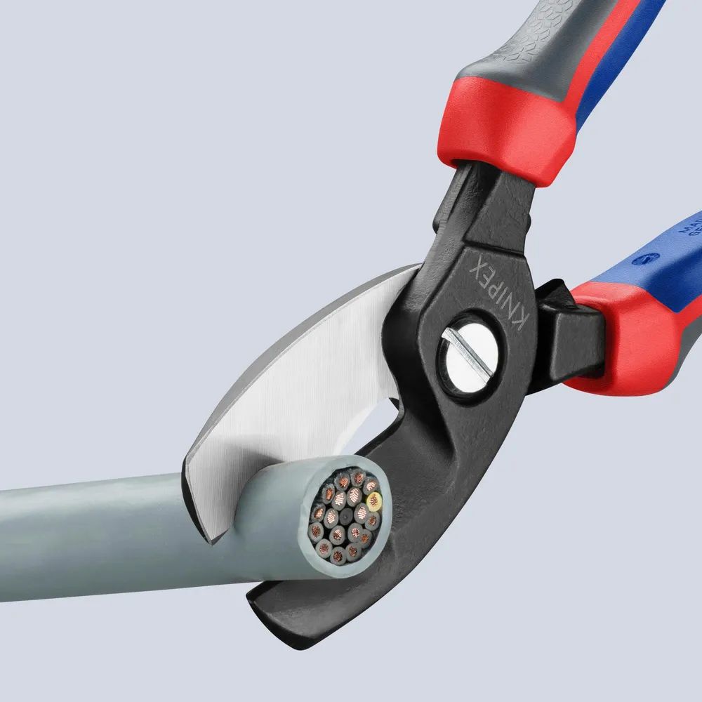 KNIPEX Kabelschere mit Doppelschneide mit Comfort-Griffen brüniert 200 mm