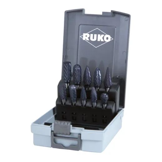 RUKO HM-Frässtift-Satz HM TiAlN mit Kreuzverzahnung