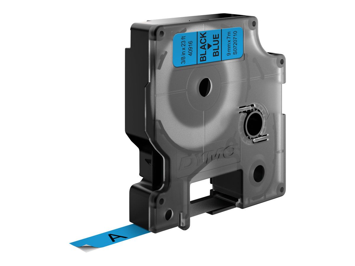 Dymo D1 - Selbstklebend - Schwarz auf Blau - Rolle (0,9 cm x 7 m)