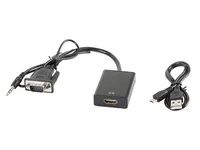 Lanberg AD-0021-BK - 0,2 m - HDMI Typ A (Standard) - VGA (D-Sub) - Weiblich - Männlich - Gerade