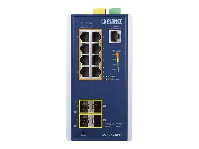 Planet IGS-5225-8P4S - Switch - L2+ - managed - 8 x 10/100/1000 (PoE+)