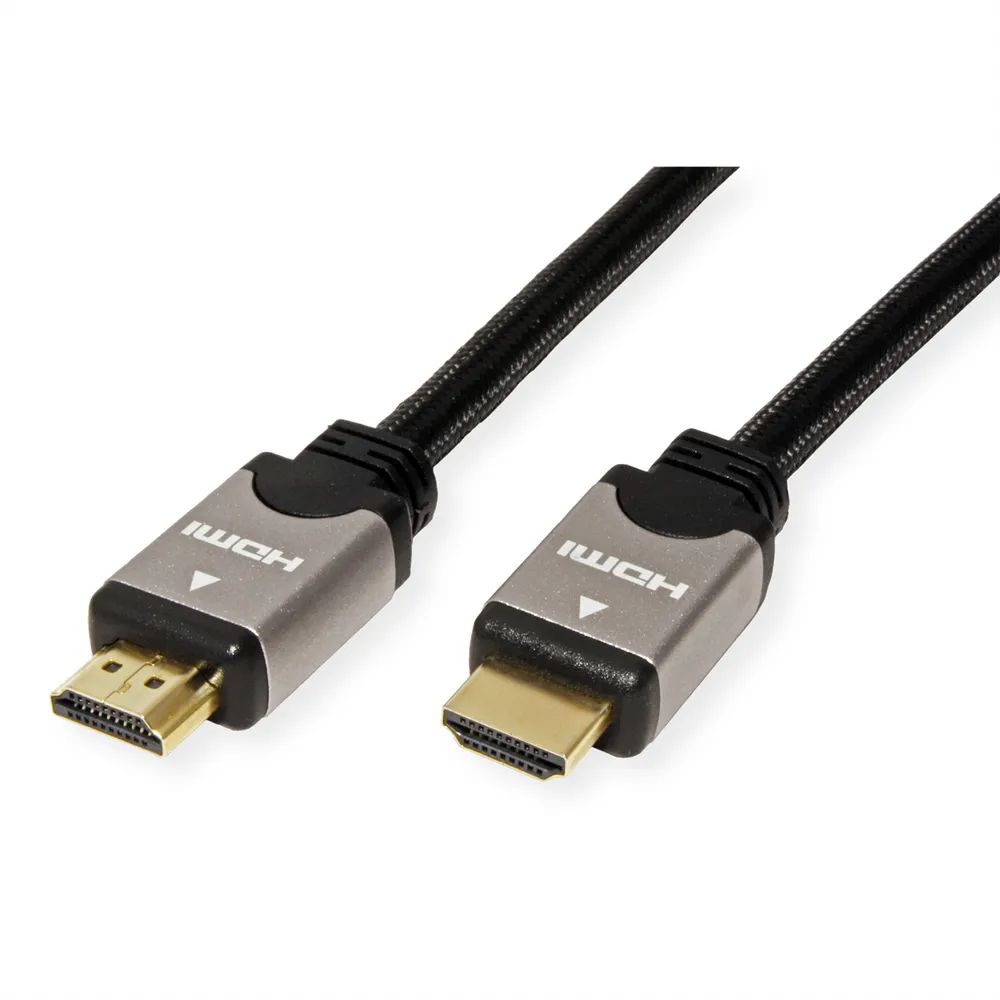 ROLINE HDMI High Speed Kabel mit Ethernet, ST-ST, schwarz / silber, 5 m
