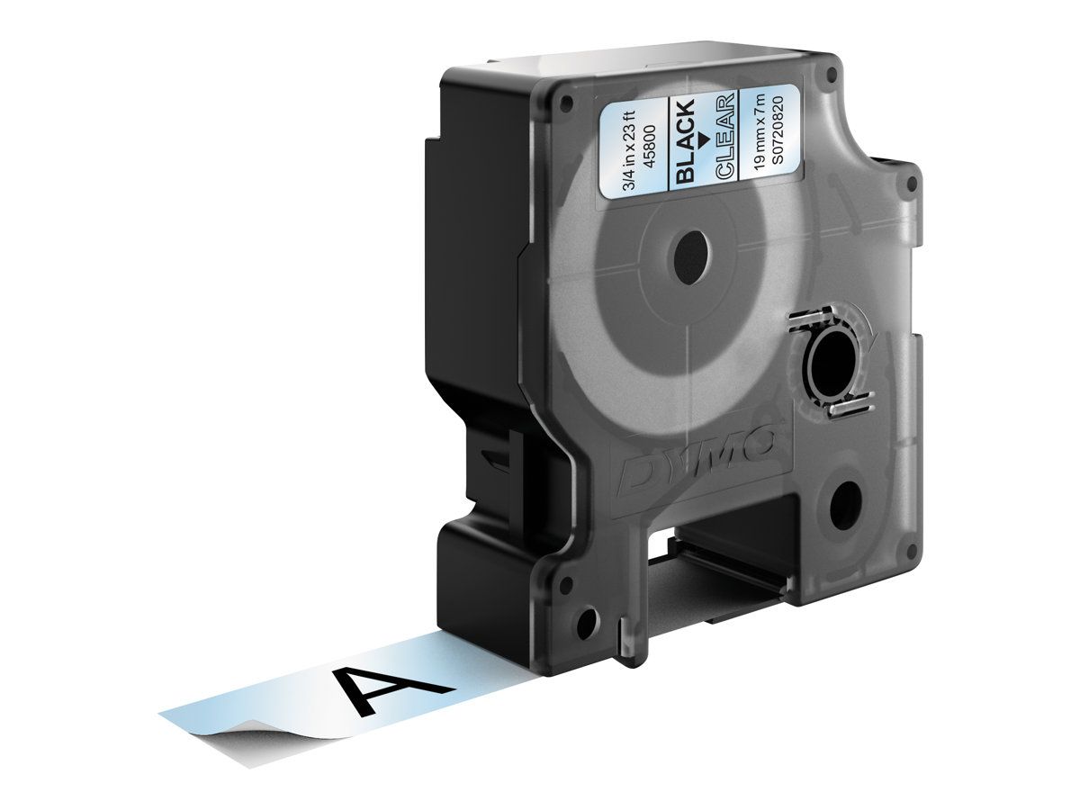 Dymo D1 - Selbstklebend - Schwarz auf Transparent - Rolle (1,9 cm x 7 m)