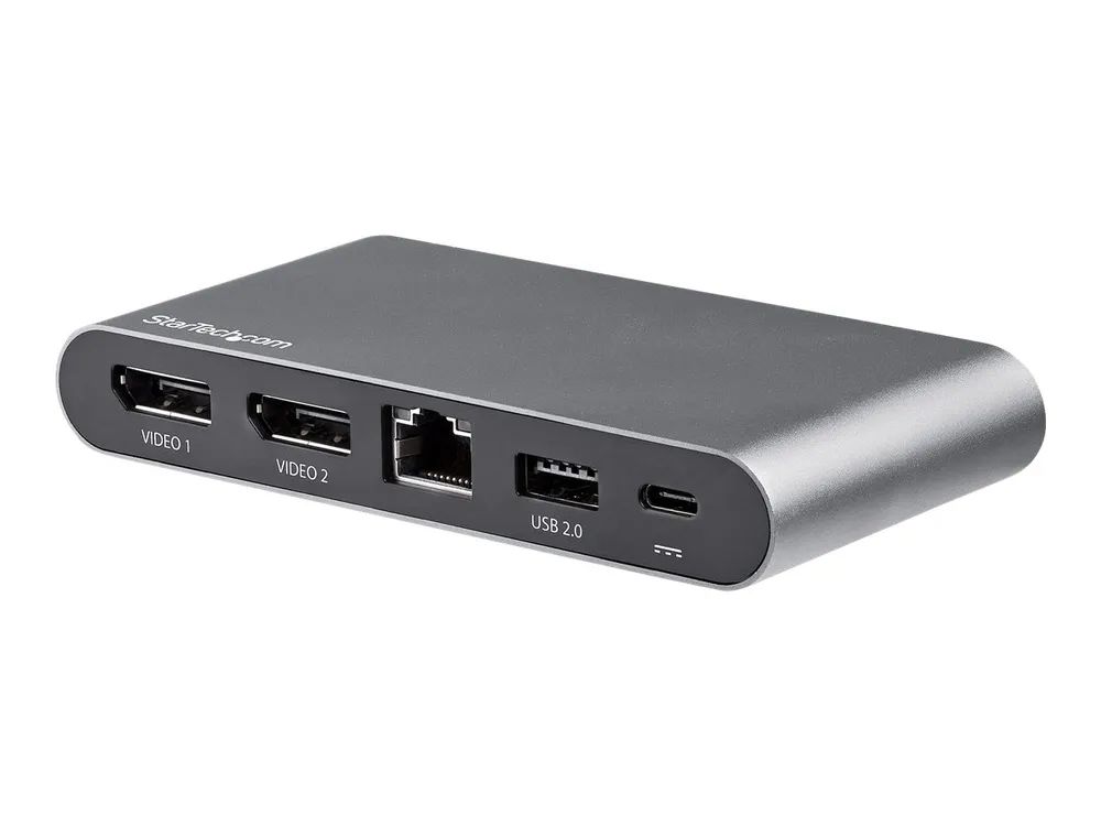 StarTech.com USB C Dock, 4K Dual Monitor DisplayPort, Mini Laptop Docking Station, 100W Power Delivery Passthrough, GbE, 2-Port USB-A Hub, USB Type-C Multiport Adapter 3.3' Cable, Dual DP - Portable USB-C Dock (DK30C2DAGPD)