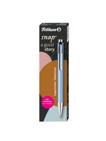 Pelikan Kugelschreiber Snap Metalic K10 Frostblau im Etui - Clip - Clip-on-Einziehkugelschreiber - Blau - 1 Stück(e) - Medium