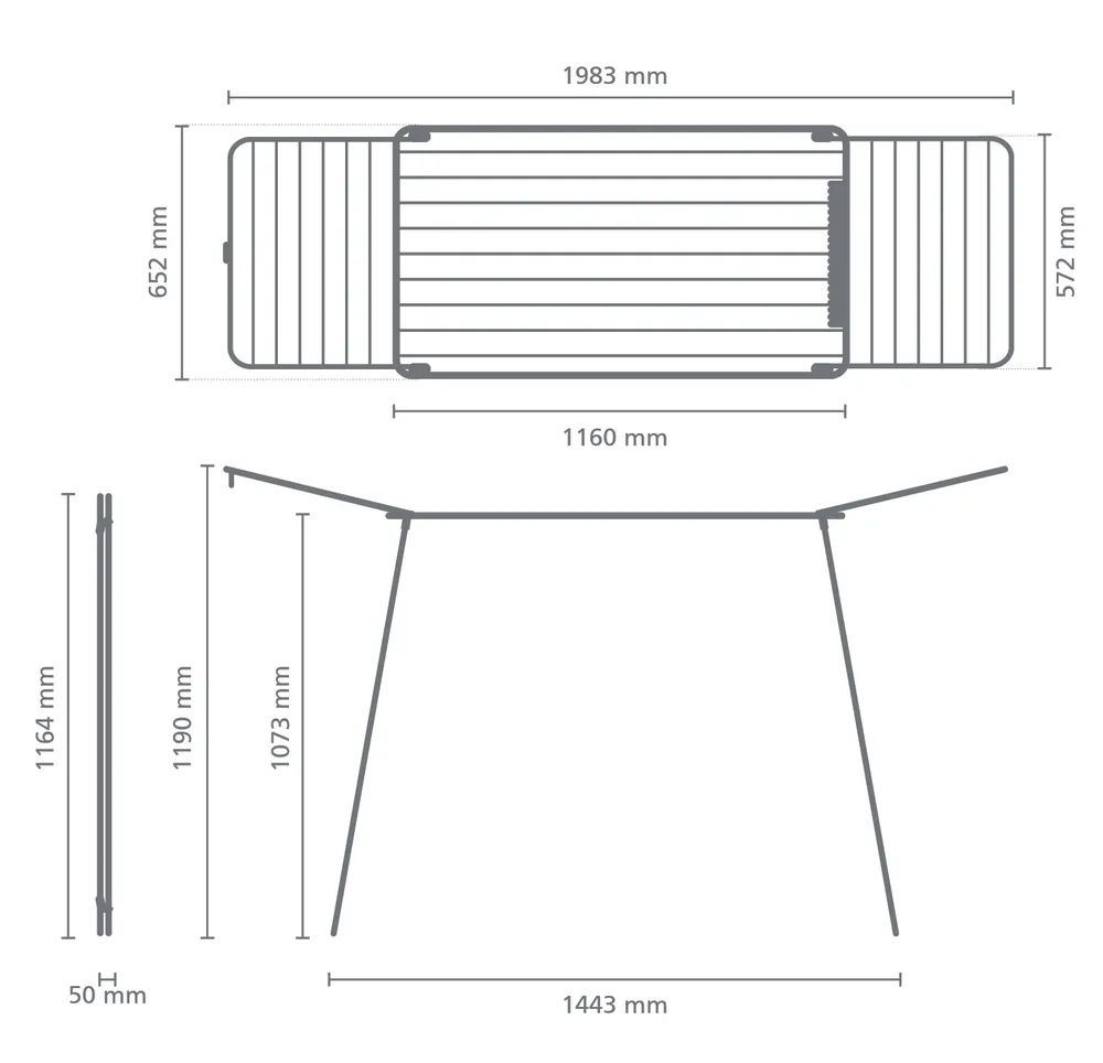 Brabantia HangOn Wäsche- und Kleiderständer, 22 m - White