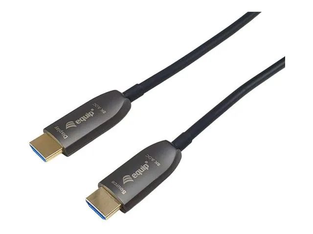 Equip Ultra High Speed - HDMI-Kabel mit Ethernet - HDMI männlich zu HDMI männlich - 50 m - Glasfaser - Schwarz - Active Optical Cable (AOC)