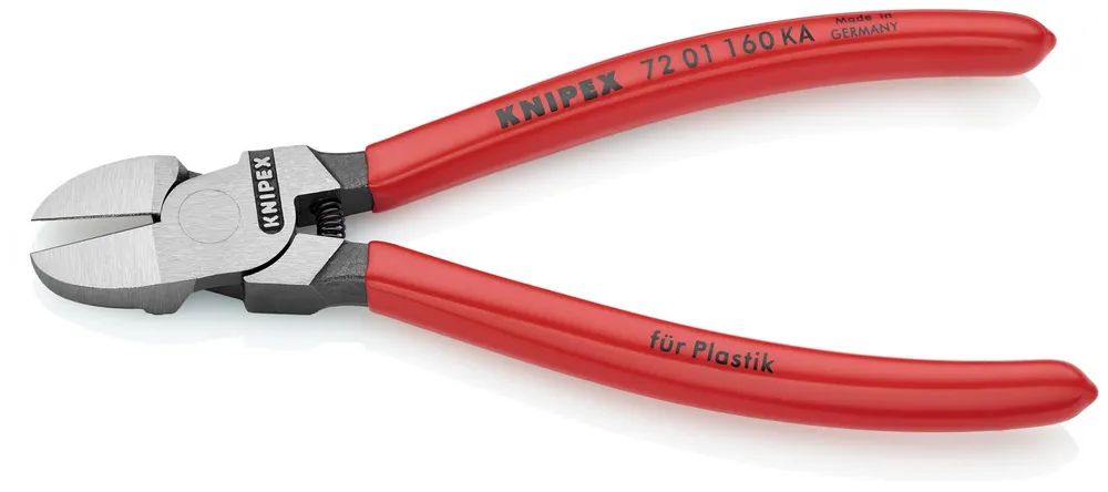 KNIPEX Seitenschneider für Kunststoff runder Kopf mit Kunststoff überzogen 160 mm