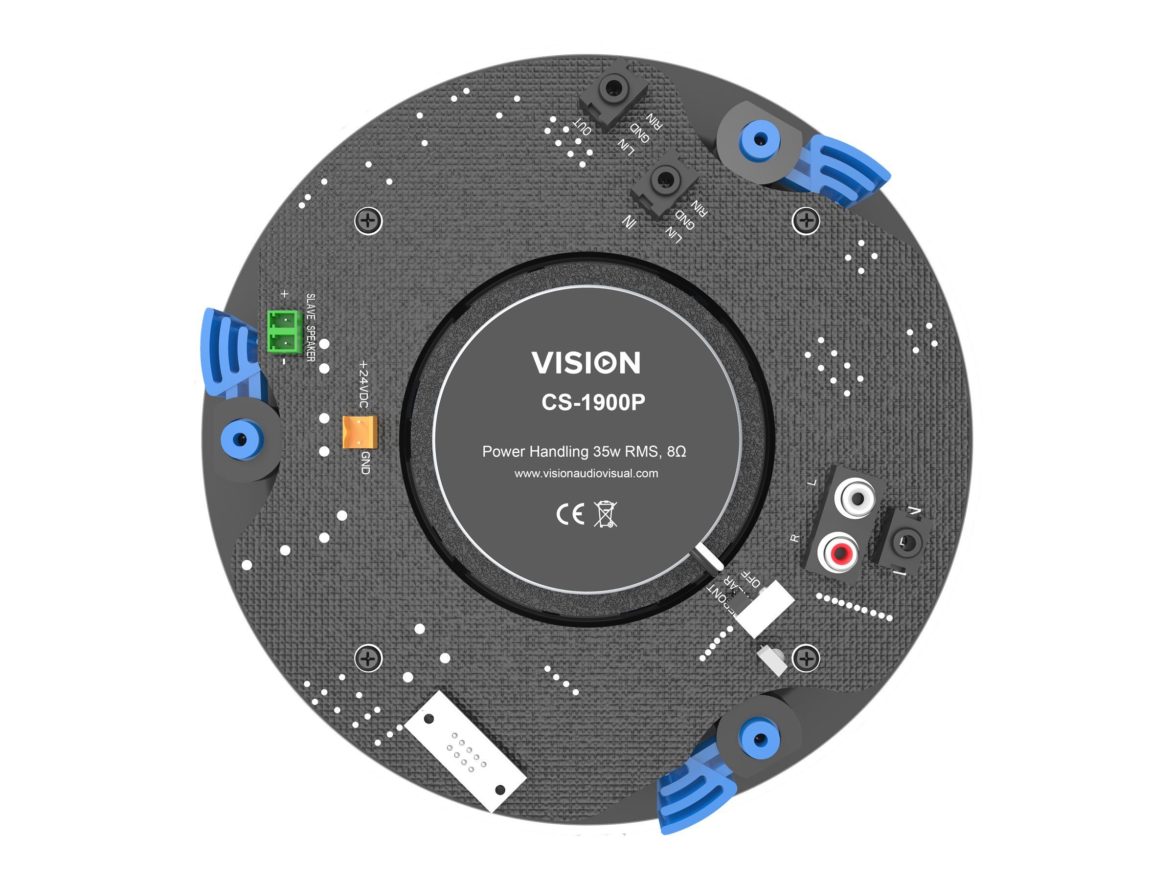Vision CS-1900P - Lautsprecher - kabellos - Bluetooth - 35 Watt - zweiweg - koaxial - weiß (Grill Farbe - weiß)