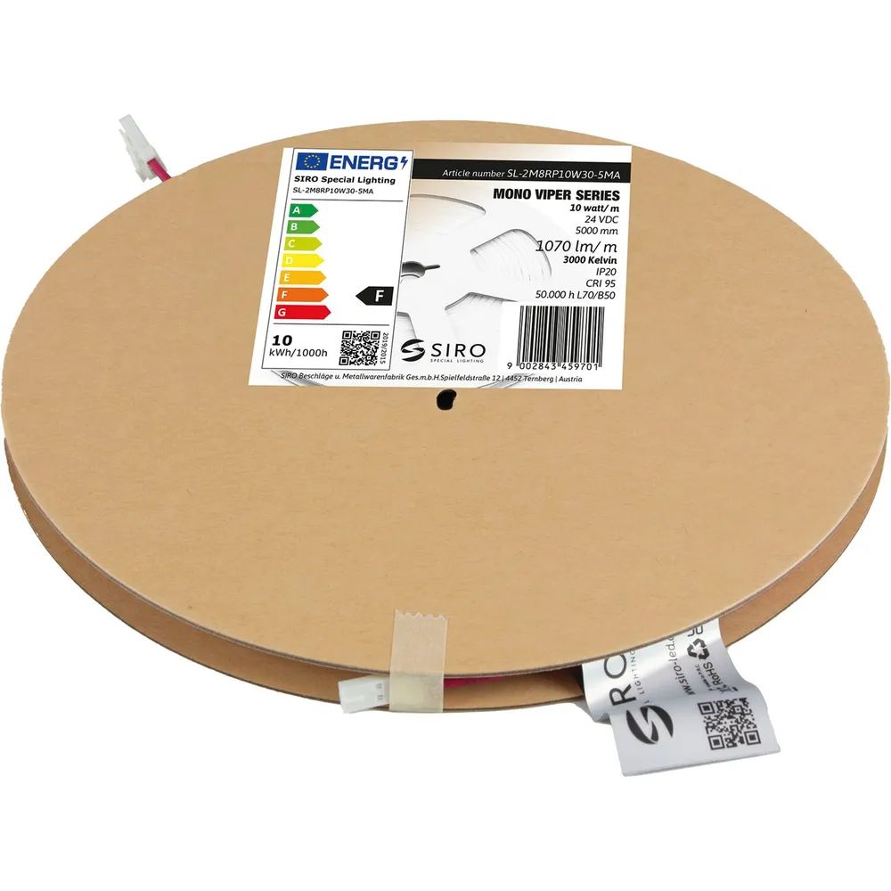 Siro Beschläge- und Metallwaren-** fabrik Gesellschaft m.b.H. SIRO LED-Band SL-VIPER 10W/m 3000K, 24 V/DC, Rolle 5 m