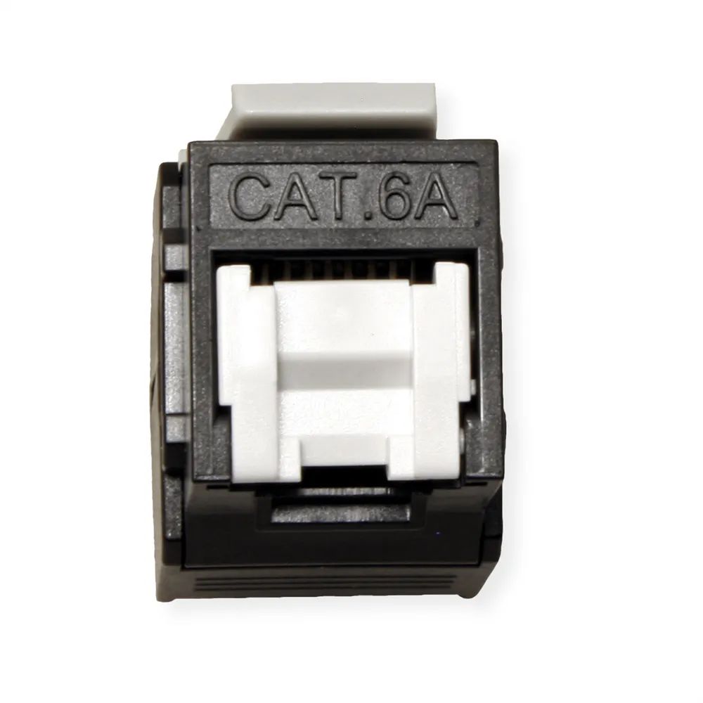 ROLINE Cat.6A (Class EA) Keystone, RJ-45, ungeschirmt, werkzeuglos, schwarz