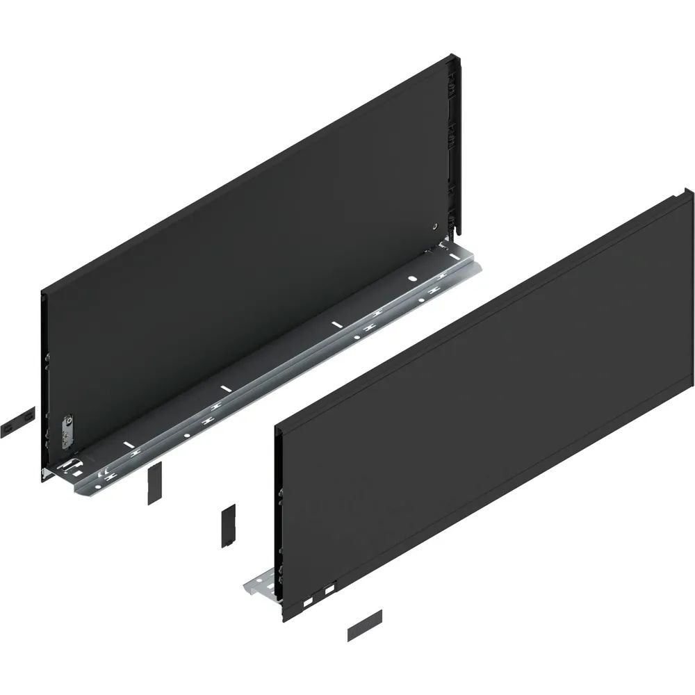 BLUM LEGRABOX pure Zarge Höhe F, NL 600, Carbonschwarz-matt